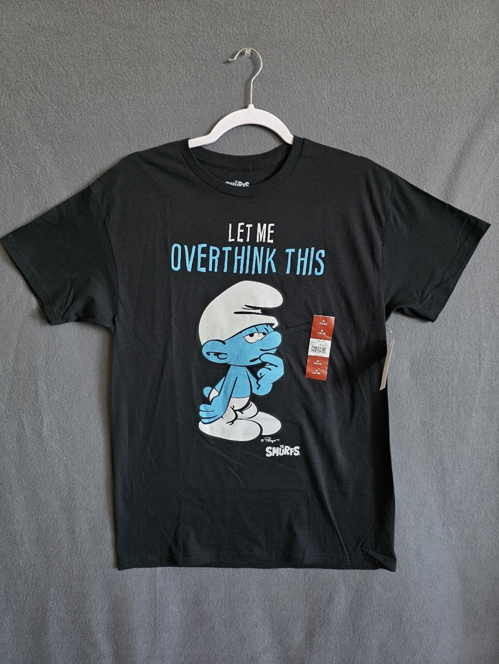 Size Medium The Smurfs Let Me Overthink This Graphic Tee Shirt